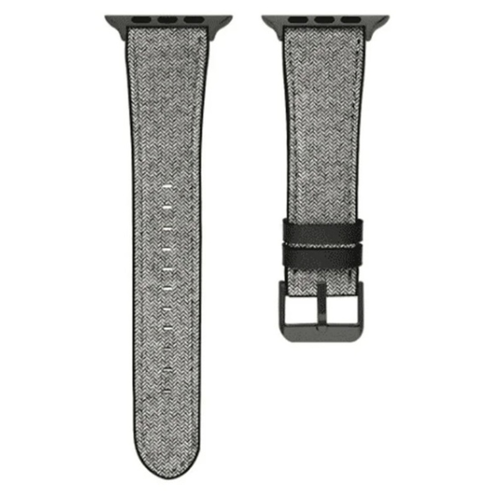 American Exchange nwt PU Leather Strap for Apple Watch 42mm & 44mm Grey/Gunmetal